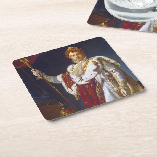 ポートレートオブナポレオンボナパルテフランソワスゲラール スクエアペーパーコースター (アングル)