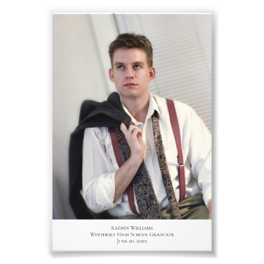 ポートレートカスタムキャプション3写真の拡大 フォトプリント            (正面)