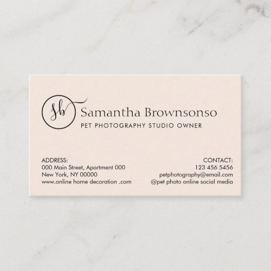 ポートレートカスタムペット撮影 名刺 (正面)