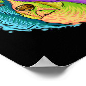 ポートレートカラフルベルネーズマウンテンドッグパパパパ ポスター (角)