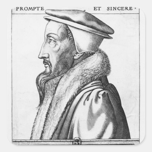 ポートレートジョン・カルビン1564年53歳 スクエアシール (正面)