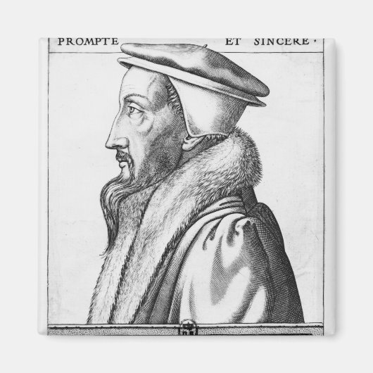 ポートレートジョン・カルビン1564年53歳 マグネット (正面)