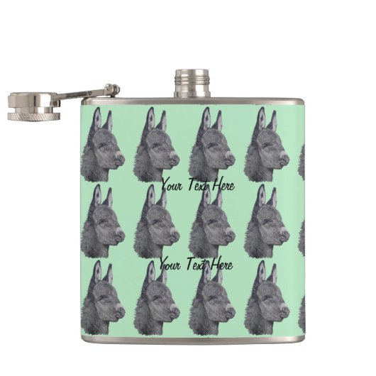 ポートレートスケッチがとても可愛いロバ フラスク (オープン)