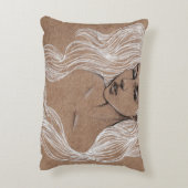 ポートレートスケッチ：少女イラストレーション アクセントクッション (裏面(縦))