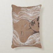 ポートレートスケッチ：少女イラストレーション アクセントクッション (正面(垂直))