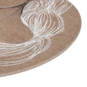 ポートレートスケッチ：少女イラストレーション カッティングボード (角)