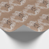 ポートレートスケッチ：少女イラストレーション ラッピングペーパー (角)