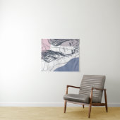 ポートレートスケッチ、熱帯植物カラフルシェイプT タペストリー (インサイチュ(横))