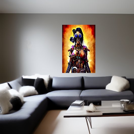 ポートレートスチームパンク骨格 | AIアートポスター ポスター