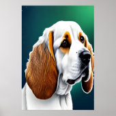 ポートレートスパニエル犬 | AIアートポスター ポスター (正面)