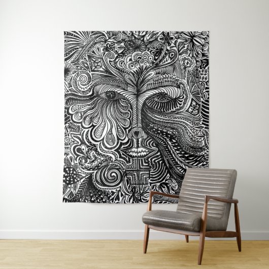 ポートレートトリップ(幻覚体験)のようなタペストリー タペストリー (インサイチュ)