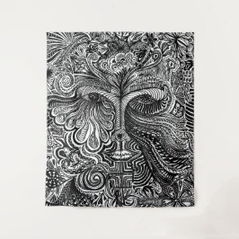 ポートレートトリップ(幻覚体験)のようなタペストリー タペストリー