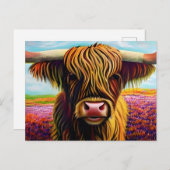 ポートレートハイランドカウアート ポストカード (正面/裏面)