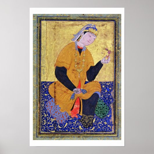 ポートレートハミダバヌ・ベグム，封印を保持，病気 ポスター (正面)