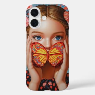 ポートレートバタフライガールインアフローラワンダーランド iPhone 16ケース
