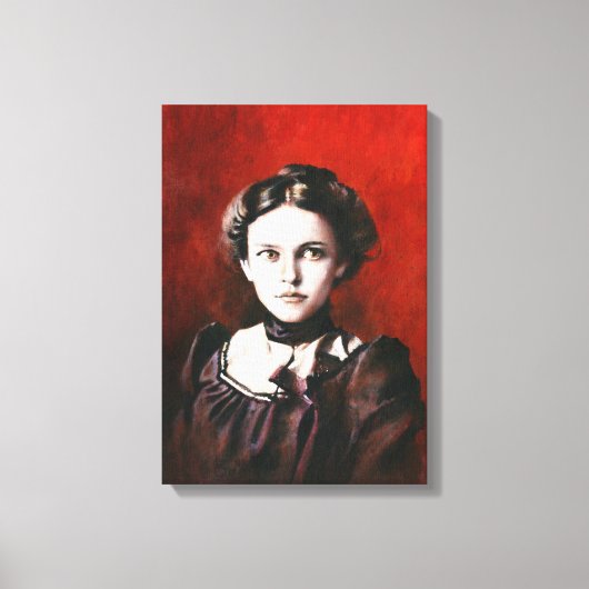 ポートレートビクトリアンヤングウーマン1890年代 キャンバスプリント (正面)