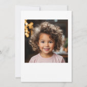 ポートレートフォトキッズ写真シンプルスクリプト誕生日 招待状 (裏面)