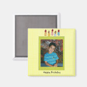 ポートレートフォト誕生日テンプレート マグネット (正面/裏面)