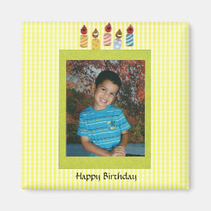 ポートレートフォト誕生日テンプレート マグネット