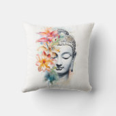 ポートレートブッダ木炭ウォーターカラーアート クッション (裏面)