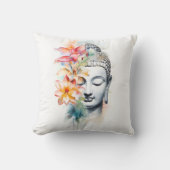 ポートレートブッダ木炭ウォーターカラーアート クッション (正面)