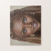 ポートレートブルネットスマイルティースヤングウーマン ジグソーパズル (縦)