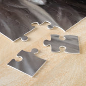 ポートレートブルネットブロンドスマイルティースヤングウーマン ジグソーパズル (側面)