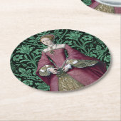 ポートレートプリンセスエリザベス・チューダー女王 ラウンドペーパーコースター (アングル)