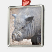 ポートレートベトナム産ポットベリーズ豚 メタルオーナメント (左)