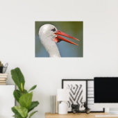 ポートレートホワイトストークオープンビーク ポスター (ホームオフィス)