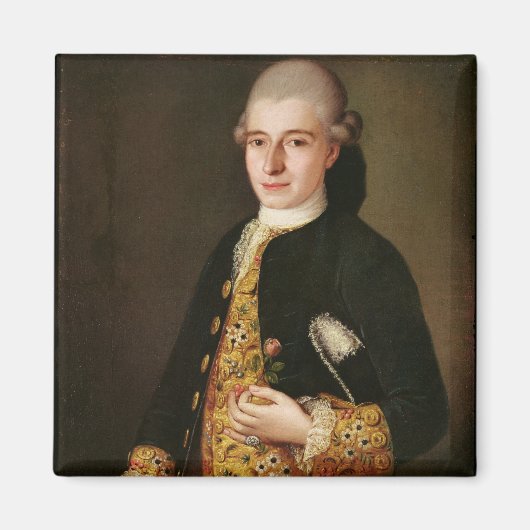 ポートレートボタン穴バラ紳士 マグネット (正面)