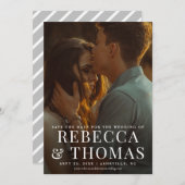 ポートレートモダン写真の結婚式の日付を保存 セーブザデート (正面/裏面)