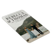 ポートレートモダン写真の結婚式の日付を保存 マグネット (右側)