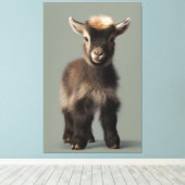 ポートレートヤギのベビー キャンバスプリント (インサイチュ (ウッドフロア))