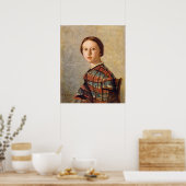 ポートレートヤングガール,ジャン – バプティスト – コローファインアート ポスター (キッチン)