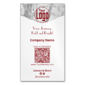 ポートレートレッドホワイトライフコーチカンパニー マグネット名刺 (正面縦)