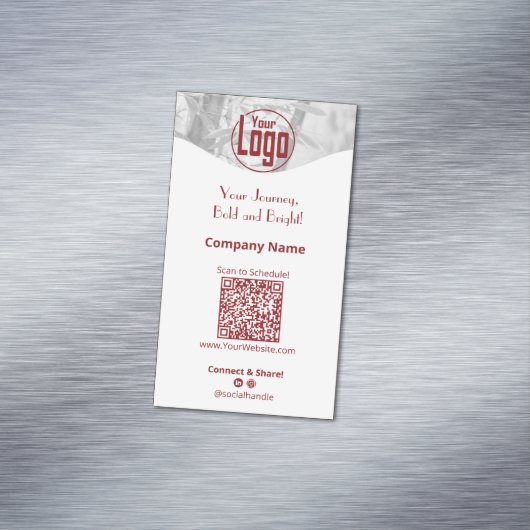 ポートレートレッドホワイトライフコーチカンパニー マグネット名刺 (インサイチュ)