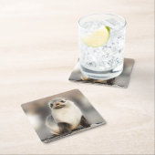 ポートレート上のシールポンプビーチ スクエアペーパーコースター (インサイチュ)