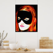 ポートレート仮面女性ヴィンテージ美しいポスター ポスター (キッチン)