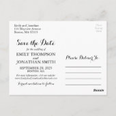 ポートレート写真の結婚式の日付のはがきを保存 ポストカード (裏面)