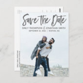 ポートレート写真ウェディング日付はがきを保存 ポストカード (正面/裏面)