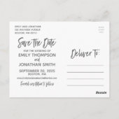 ポートレート写真ウェディング日付はがきを保存 ポストカード (裏面)