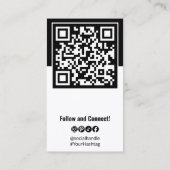 ポートレート写真ソーシャルブラック&ホワイトビジネスカード 名刺 (裏面)