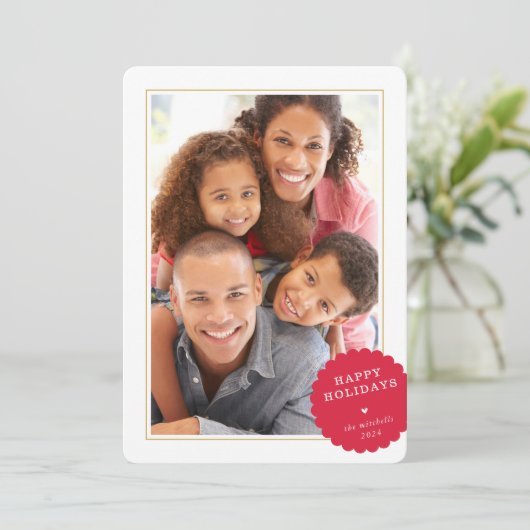 ポートレート写真モダンミニマルフェスティバル斑赤 シーズンカード (スタンド正面)