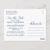 ポートレート写真日付はがきをNavyに保存 ポストカード (裏面)