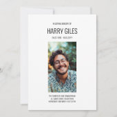 ポートレート写真葬儀順序サービスカード 招待状 (正面)