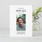 ポートレート写真葬儀順序サービスカード 招待状 (スタンド正面)