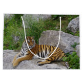 ポートレート写真：シベリアの虎 ラージペーパーバッグ (裏面)