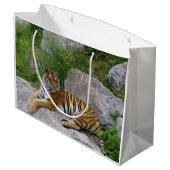 ポートレート写真：シベリアの虎 ラージペーパーバッグ (裏面アングル)