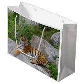 ポートレート写真：シベリアの虎 ラージペーパーバッグ (正面アングル)